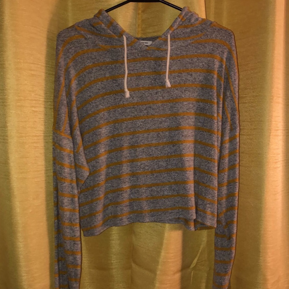 cropped, hooded shirt